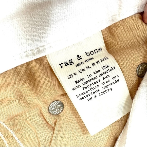 ✂️ SPRING SWEEP SALE MSRP $225 Rag & Bone White Stevie Capri Jeans Size 32 - Picture 13 of 14